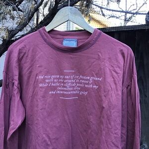 Taylor Swift Womens Long Sleeve Lyric Graphic Crop Top Shirt Medium Soft Cotton